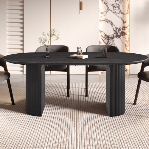 Table à manger 'Lagos' 200 cm Ovale Décor Brun foncé