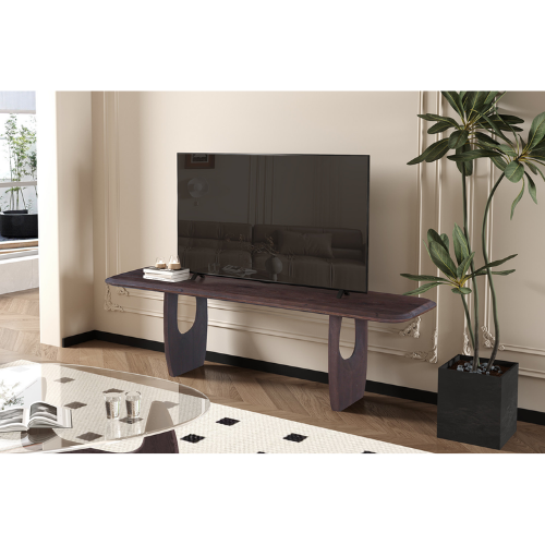 Meuble TV "BRAGA" Bois de manguier brun foncé 160CM