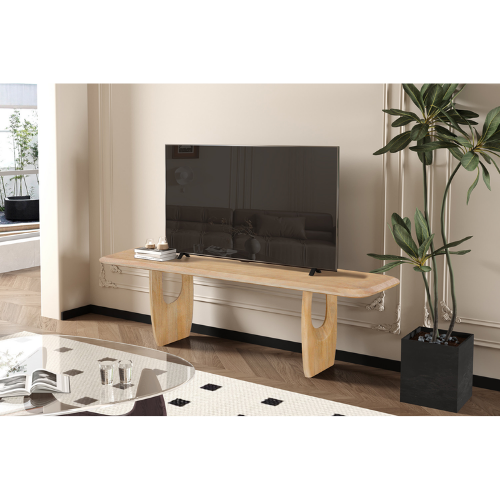 Meuble TV "BRAGA" Bois de manguier amande 160CM