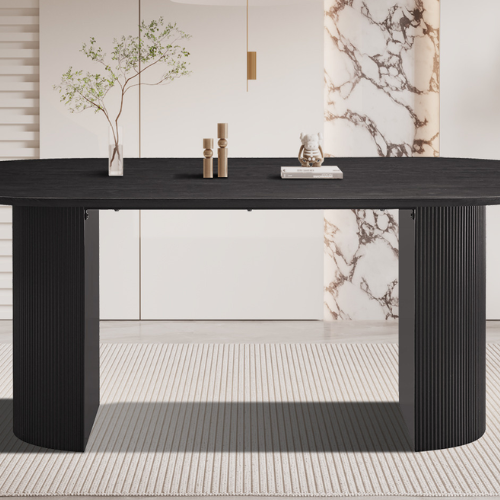 Table à manger 'Lagos' 200 cm Ovale Décor Brun foncé