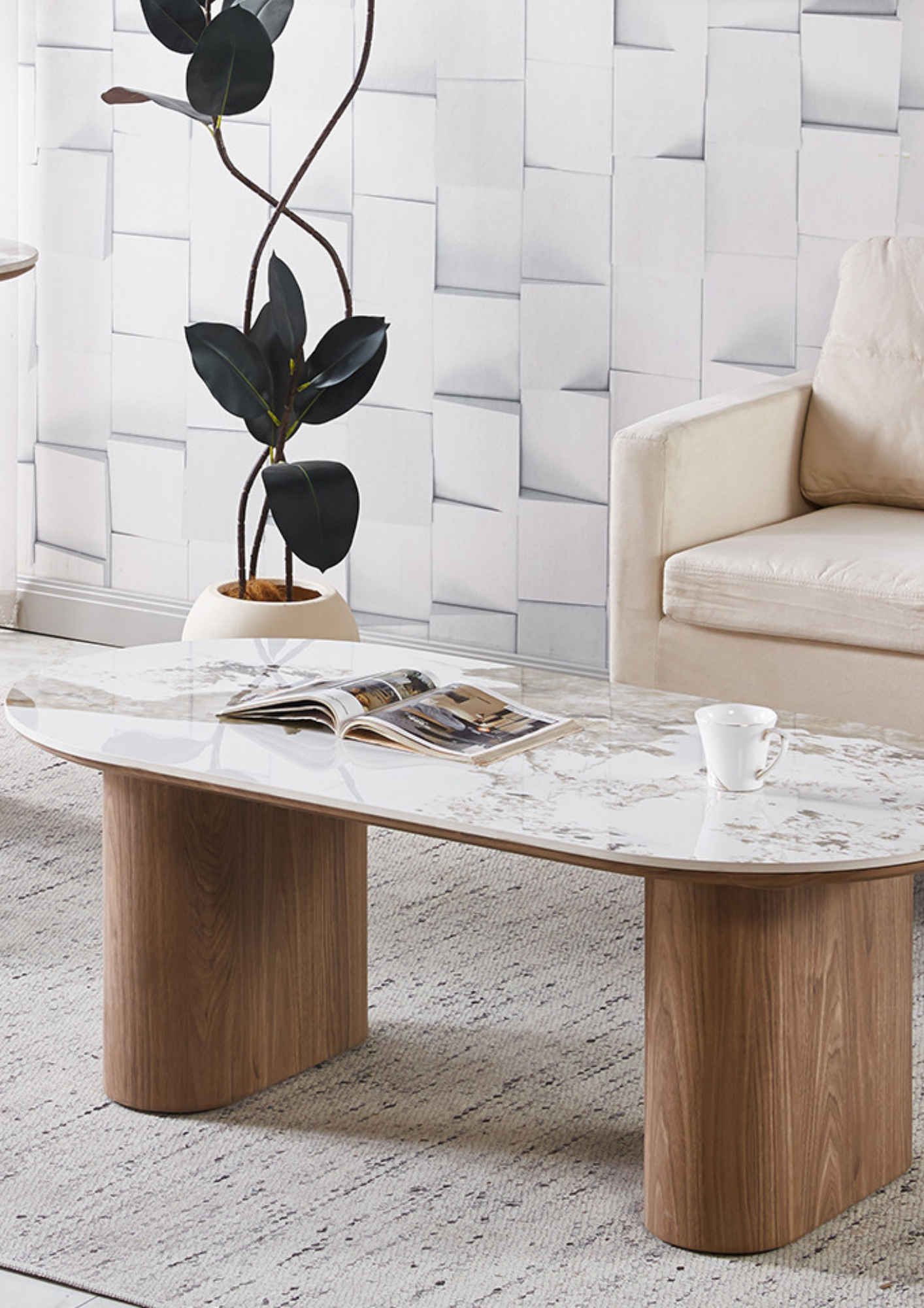 Table Basse 'Evora' Pierre Brillante Pandora Brun doré