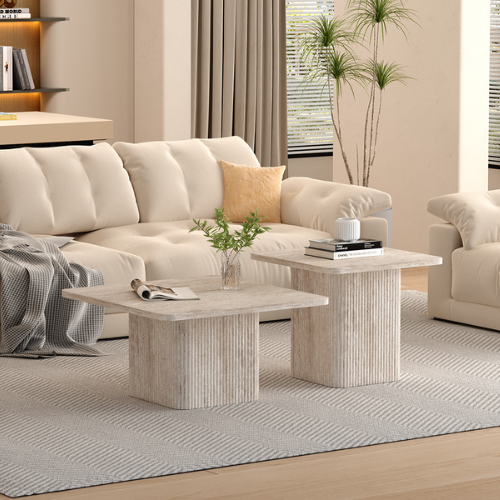 Table basses 2 set bobby travertin beige