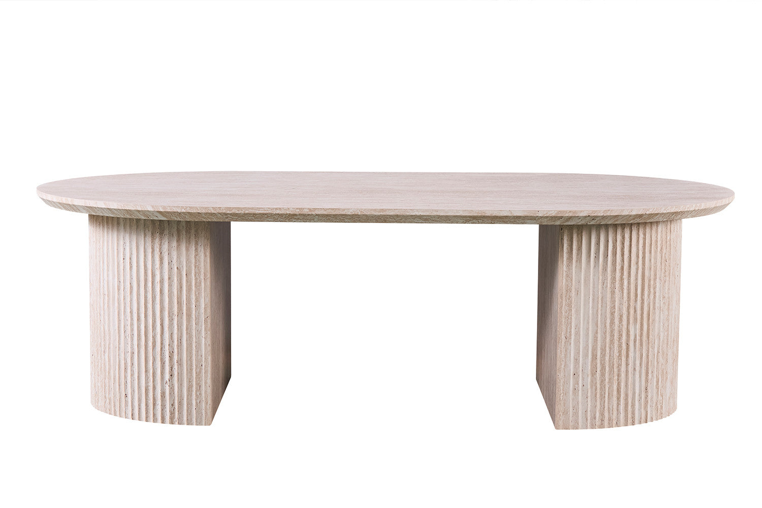 Table basse Lagos ovale travertin beige