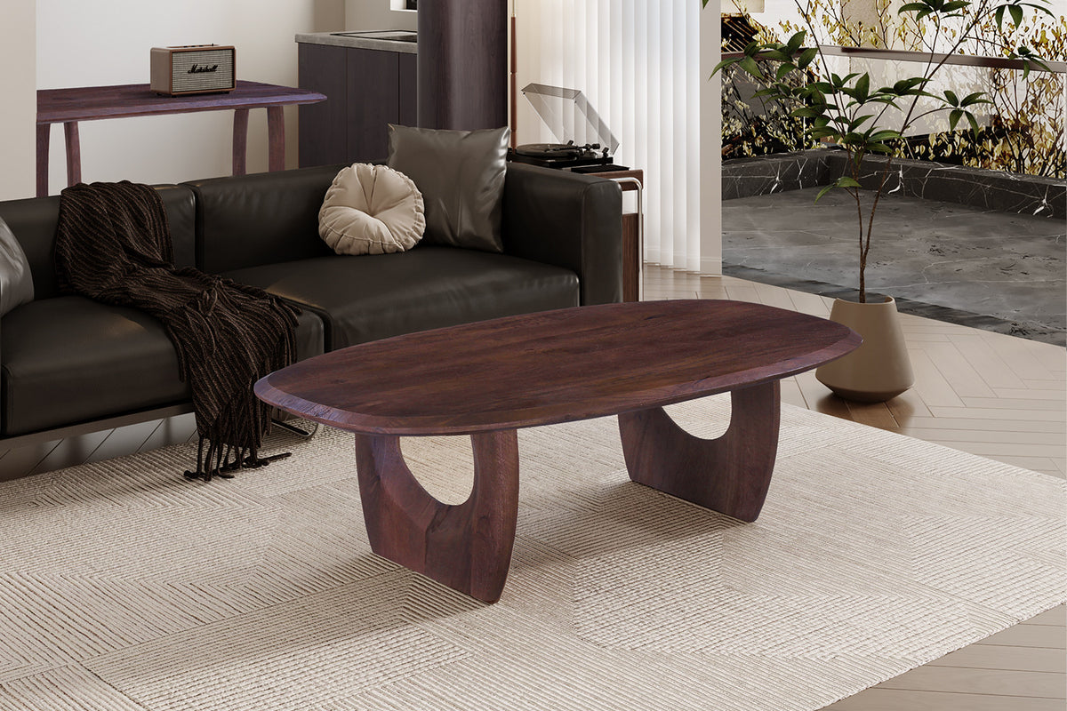 Table basse BRAGA bois foncé