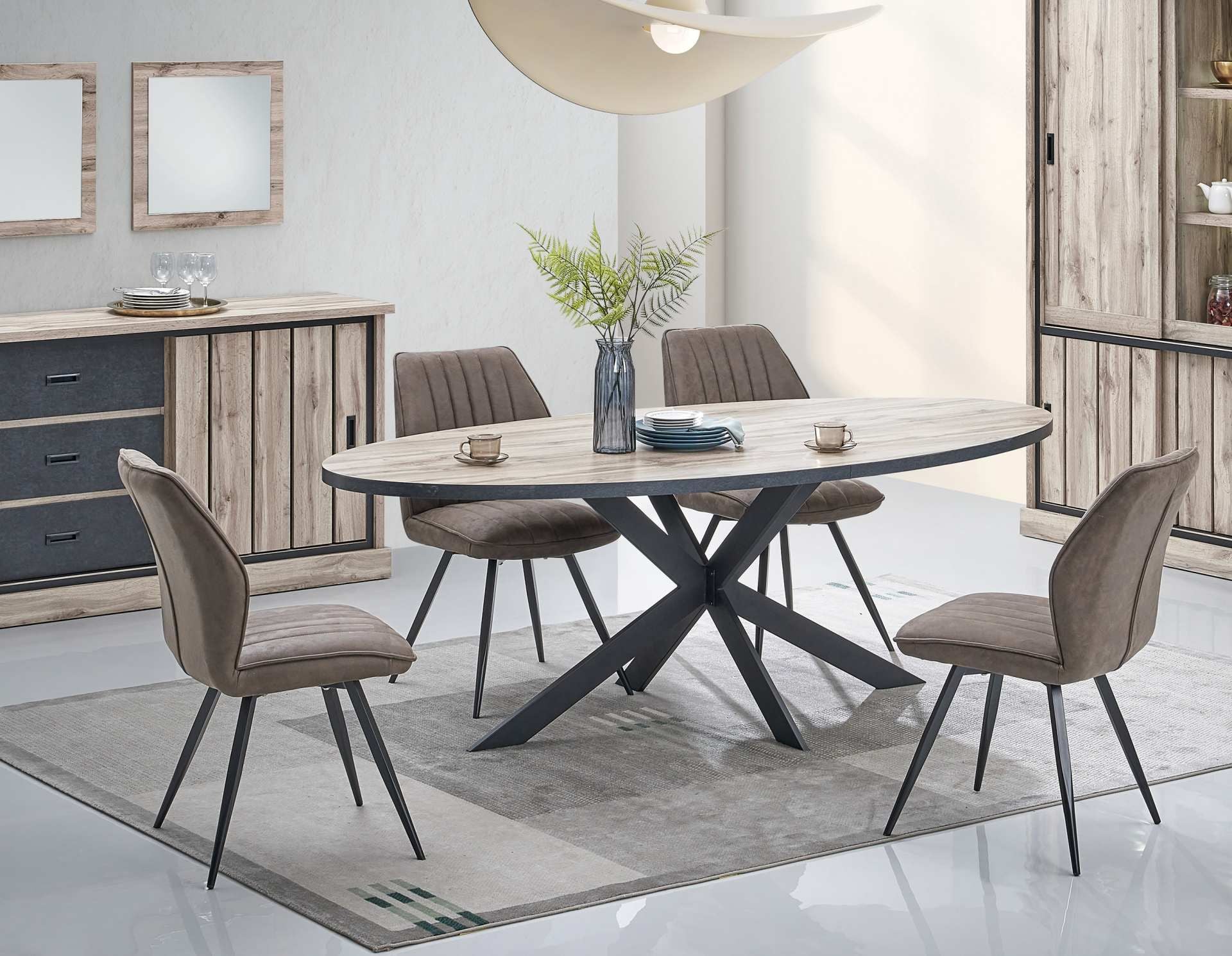 Table à manger Elena ovale pied x
